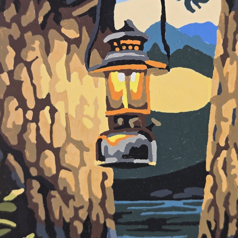 Adirondack Evening Paint By‎ Number Finished Acrylic Painting 20x14 No Border - Picture 5 of 17